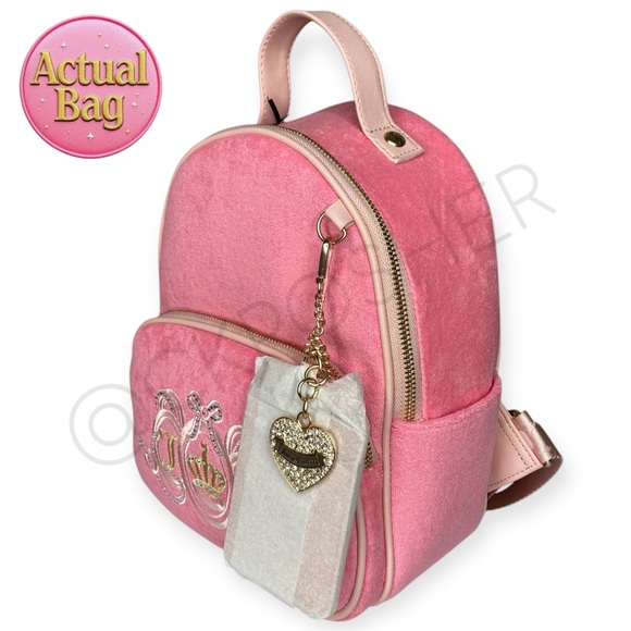 Juicy Couture Exclusive Pink Lemonade “Lovers Club” Terry Backpack ? Bling main image 12